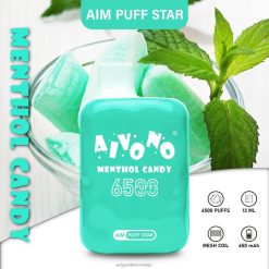Aivono AIM PUFF STAR 6500 mentolov bonbon 8N08F295 - Elektronska Cigareta Za Enkratno Uporabo