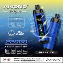 Aivono Fatpro 22000 jagodni led 8N08F10 - Elektronska Cigareta Brez Nikotina