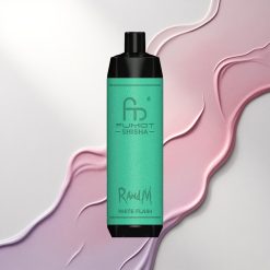 RandM Fumot Shisha 10000 Puffs Bela Bliskavica z 18ml E-tekočine in 850 mAh Baterija