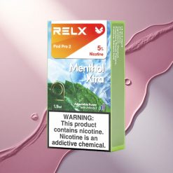 Relx Pod Pro 2 Vape Device Mentol Xtra 50 mg/ml nikotina, 600 vdihov, 1,9 ml, 5,5W/6,5W/8W